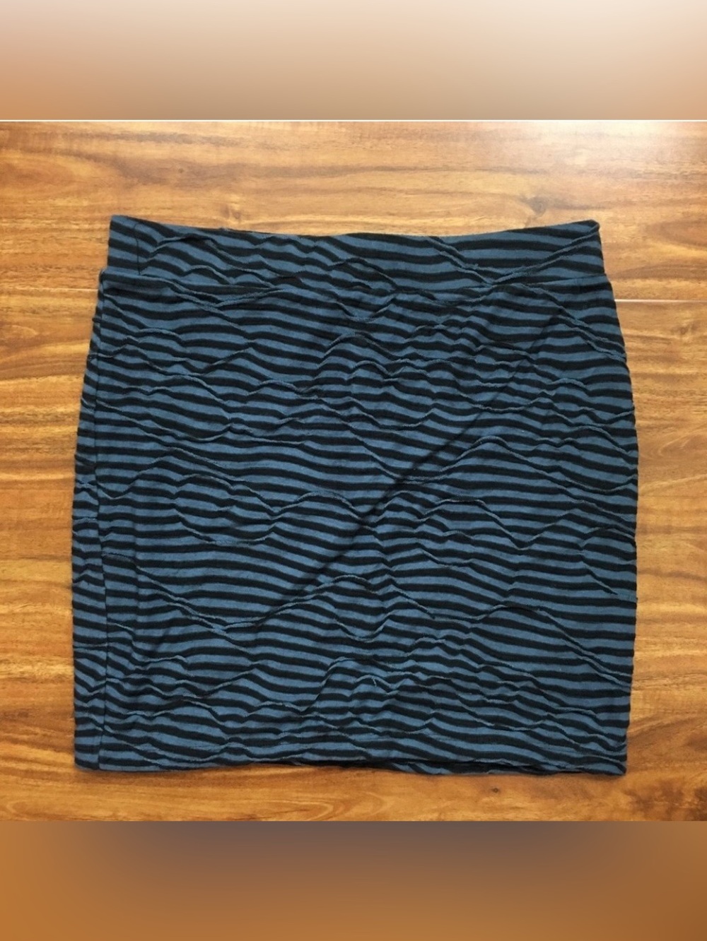Free People Womens Y2K Black Blue Textured Bodycon Stretch Mini Skirt Size Small